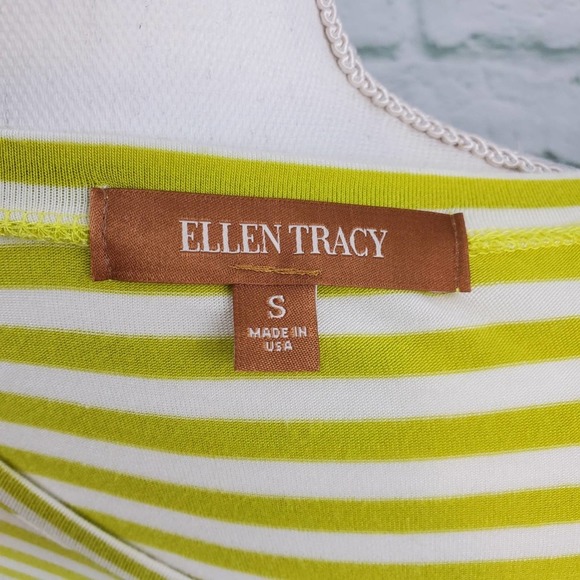 Ellen Tracy Sequin Pocket Striped Tee Sz. S - Picture 4 of 7